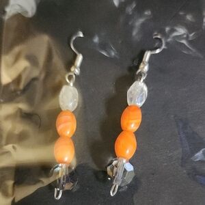 Elegant Orange Beaded Earrings